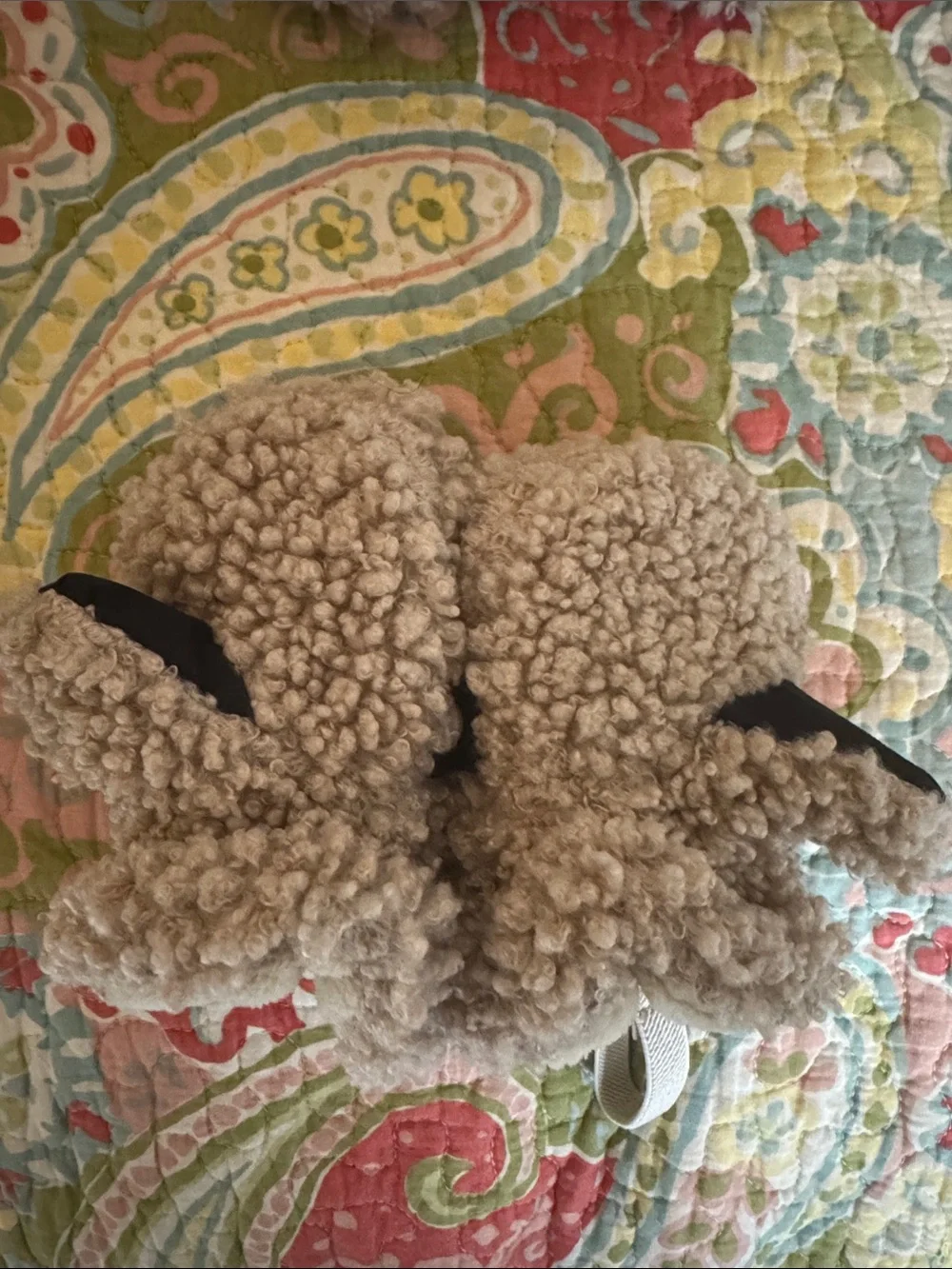 Plush Tan Kids' Sherpa Mittens & Hat Set